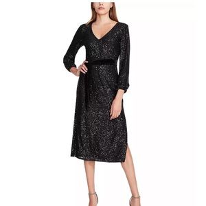 New Betsey Johnson V-Neck Sequinned Midi Dress